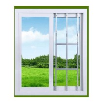 방충망고정 안전바 창살없는방범창 자가설치 안전창, 실버화이트높이 100-110 cm1장