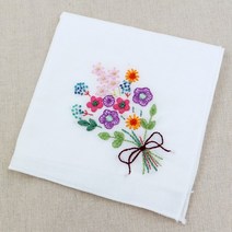 엔조이스티치/ 프랑스자수패키지-꽃다발/ 자수손수건만들기/ 자수수업 공방 패키지JS4018/ 초보자용자수패키지