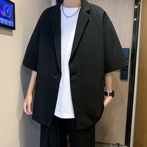 반팔 블레이저 여름 7부 마이 남자 아우터 자켓 남성 오피스룩 가을 시원한 오버핏 하객룩 정장