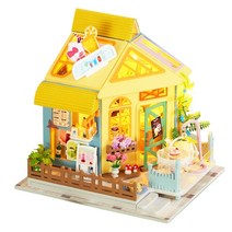 miniyo 레몬 밀크티 행운상점 DIY미니어처하우스 만들기 재료 키트 오르골 풀세트 한글설명서 당일발송