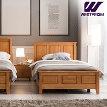 웨스트프롬 국내제작 전체원목 투매트 침대 (SS Q), 프레임만, 라이트그레이