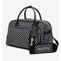 헤지스 골프 HAZZYS GOLF 여성 프리미엄 H로고 패턴 보스턴백 HWGF3E103BK, 블랙