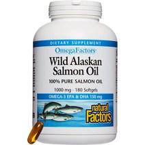 네츄럴 팩터 알래스카 연어 오일 오메가3 1000mg, 90 카운트 1팩