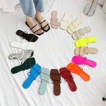 홍당무 스퀘어 더블라인 애나멜 슬리퍼 17color 1.5cm