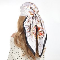 등산손수건 실크 스카프 두건 럭셔리 여름 디자이너 헤드헤어 9090cm hijab