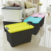 모던베이직 플라스틱 리빙박스 차콜 40L 55L, 40L 차콜 핑크, 1개