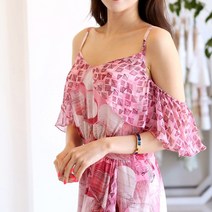 마젤 수입 아르스 핑크 실크쉬폰 랩원피스 MAZEL