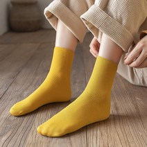 여성 컬러 기모 골지 양말