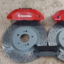 G80 신형 4p 브레이크 세트 g80 모노블럭 프론트세트 프론트 좌 우 한세트 사선타공디스크 (구조변경 제외 브레이크)