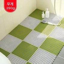 셀링온 화장실 미끄럼방지 매트 욕실 논슬립 패드 목욕탕 조립식 발판 베란다 퍼즐 매트, 그린, 1개