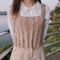 슬로우모먼츠 멜로우 뷔스티에 - 니트 조끼 대바늘 키트, 그레이멜란지, 줄바늘 6mm, 추가안함
