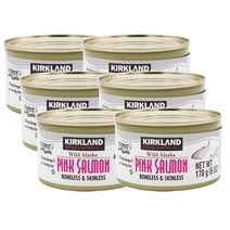Kirkland Signature 커클랜드 시그니처 와일드 알라스카 핑크 살몬 연어 통조림 170g 6캔, 6개