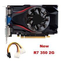 노트북외장그래픽카드 AMD 비디오 카드 R7 350 2G GDDR5 데스크탑 그래픽 (전원 케이블 포함) VGA + HDMI D, 01 R7 350 2G and Cable