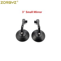 호환 ZORBYZ-3 '4' 블랙 CNC 알루미늄 원형 핸들바 엔드 사이드 미러 M18 볼트 포함 Benelli Leoncino, 01 Small Mirror B