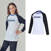 REEBOK 리복키즈 스트레치 트레이닝 라운드티셔츠 화이트 주니어용