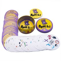퍼즐 23 스타일 30/31/55pcs 도블 카드 장난감 철 상자 재미 가족 동물 Jr 힙합 키즈 보드 게임 선물 휴일, 25 AA   55PCS, 한개옵션1
