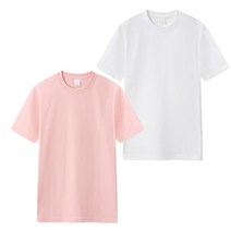 2장묶음 (1+1) 남녀공용 비침없는 14수 라운드 무지 반팔 티셔츠 2장세트 오버핏 빅사이즈 단체티