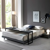 헤드리스 침대 매트리스 깔판 무헤드 수납 침대프레임, 오크