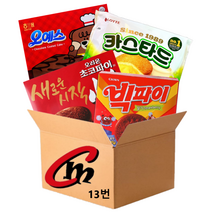 cm전용 박스 13번 대용량 파이 4종 모음 (오리온초코파이 1개+롯데카스타드 1개+빅파이 1개+오예스 1개), 1세트