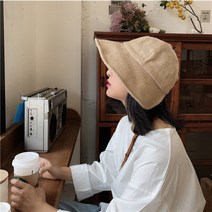 MDIV 린넨 벨크로 벙거지 버킷햇