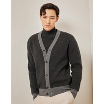 마에스트로 남성용 컬러 블록 울 캐시미어 혼방 가디건 MASW1D211G3