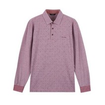 [피에르가르뎅] 도트 프린트 핑크 카라 티셔츠 PJTS3406