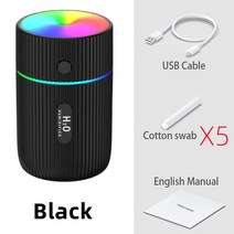 차량가습기 차량 휴대 자동차가습기 220ML 미니 자동차 가습기 USB 초음파 에센셜 오일 스마트 청정기 홈 음이온 미스트 메이커 LED Xiaomi, [04] blackX5 filter, blackX5 filter