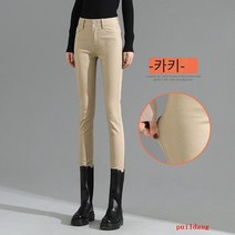 카키색 플러스 청바지 여성 레깅스 봄과 가을 높은 허리 슬리밍 높은 타이트한 연필 바지