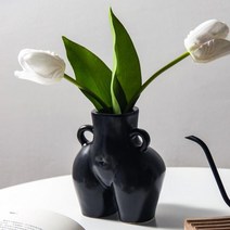바디 조각상 미니어쳐 도자기 꽃병 화병 오브제 인테리어 소품 집들이선물 리빙샵 편집샵 카페 미드센츄리, 화이트
