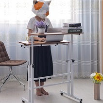 수동높이조절책상 스탠딩책상 스탠드업데스크 책상높낮이 사무용보조 서서데스크 키높이조절책상 서서공부 스탠딩책상높이 스탠드형책상 데스크 높이책상 높이조절데스크 서있는책상, 일반형핑크