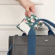 [제로웨이스트] 뻬르끌로 소창 손수건 4장 + 빅플라워 파우치 Set, 바이올렛