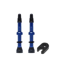2pcs 자전거 타이어 에어 밸브 자전거 튜브리스 휠 구리 코어 합금 줄기 고무 기지, 60mm 블루 2pcs, 협력사