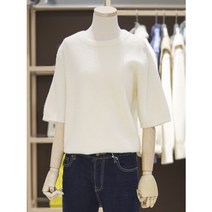 [AK PLAZA] [시에로] 밍크 날개사 베이직 반팔니트 풀오버 (SI4KT271)