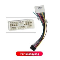 스파크 오디오 mekede car audio radio 16pin 배선 하네스 어댑터, 쌍용 케이블