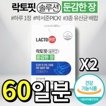 종근당건강 락토핏 솔루션 1 둔감한 장 대장 소장 유산균 프로바이오틱스 건강 강화 복부 팽만감 불편감 개선 장내 가스 감소 100억 CFU 장용성 캡슐 배변 활동 도움, 2박스(2개월분), 450mg*30캡슐