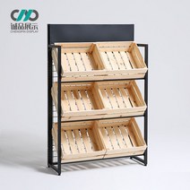 원목 바구니 야채 과일 랙 진열장 매대 베이커리 마트, 상세이페이지 참고, 격자 프레임 94X35X142 (월넛색상)
