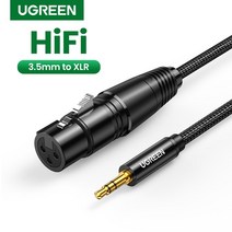 UGREEN XLR to 3.5mm 마이크 오디오 HiFi 케이블 Female Mini Jack 캠코더 용 Aux Mic 코드 DSLR 입문용 컴, 01 XLR to 3.5mm_01 1m