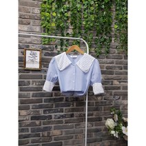 퐁당 / 펀칭 레이스 세라 카라 블라우스