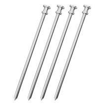 4x 캐노피 페그 스테이크 캠핑 키트 등산용 야외 액세서리 장비 용 헤비 듀티 알루미늄 롱 9 인치, 은, 알루미늄 합금