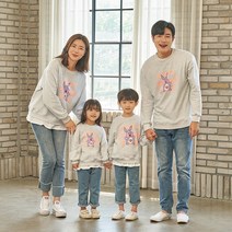 비다이어리 가족티 돌촬영 100일촬영 백일촬영 커플티 단체티 해피핑크래빗 맨투맨 돌~초등생 엄마 아빠 사이즈가족티 돌촬영 100일촬영 백일촬영 커플티 단체티