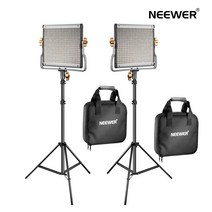 NEEWER LED 패널조명 지속광조명+라이트 스탠드 2세트