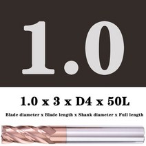 밀링공구 밀링 커터 합금 코팅 텅스텐 스틸 도구 maching hrc55 endmill, 1.0x3XD4X50L