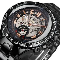 위너 공식 남성 기계식 손목 시계 스켈레톤 황금 럭셔리 스포츠 베젤