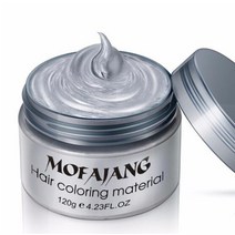 Mofajang-컬러 헤어 왁스 스타일링 임시 염색 일회용 패션 머드 크림 엣지 컨트롤, [01] grey, 01 grey