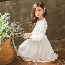 [당일발송]주니유니 주니어 화이트레이스자수원피스 국내배송 주니어쉬폰드레스 봄드레스