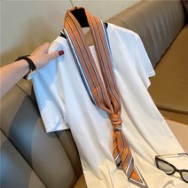 쁘띠 스카프 우아한 줄무늬 브띠 여성 봄 여름 라이크 참되다 명주 양면 세분 롱스틱 타입 흩날리다 4532506492