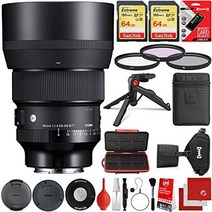 시그마 85mm f 1.4 dg dn 아트 렌즈 sony e 마운트 번들 2x 64gb 익스트림 메모리 카드 ir 리모컨 필터 3 점 세트 손목