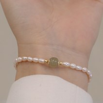 Vella Homme 재물운 천연 옥 마노 비취 진주 팔찌