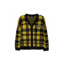 MLB 엠엘비 KIDS 체크 니트 가디건 NY Yellow 7AKCK0134-50YES