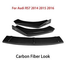 자동차 앞 범퍼 스플리터 립 바디 키트 스포일러 디퓨저 디플렉터 탄소 섬유룩 ABS 아우디 RS7 Audi 2014, [02] Carbon Fiber Look